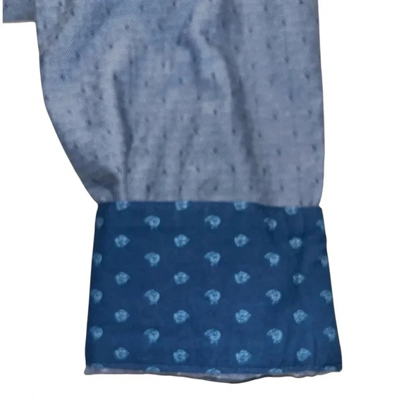Ted Baker Endurance Blue Patterned Shirt Contrast Flip Cuff Size 16 32/33 - Picture 5 of 7